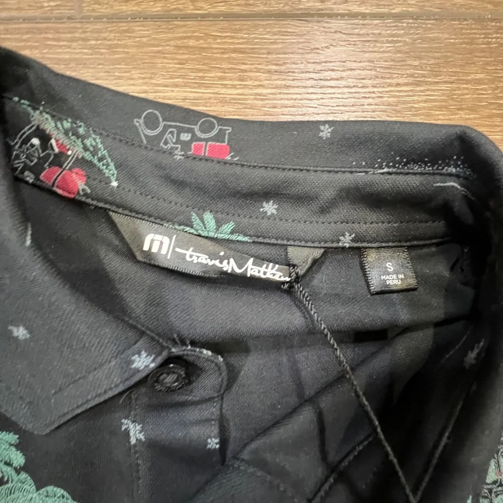 Travis Mathew California Christmas Polo Shirt New With Tags Golf Holiday Shirt S - Picture 3 of 10